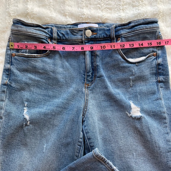 LOFT Modern Skinny Crop Distressed Girlfriend Jeans sz 29 - Picture 3 of 9